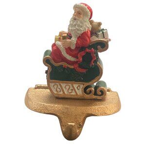Santa Claus Stocking Holder Decor With Sleigh & Gifts